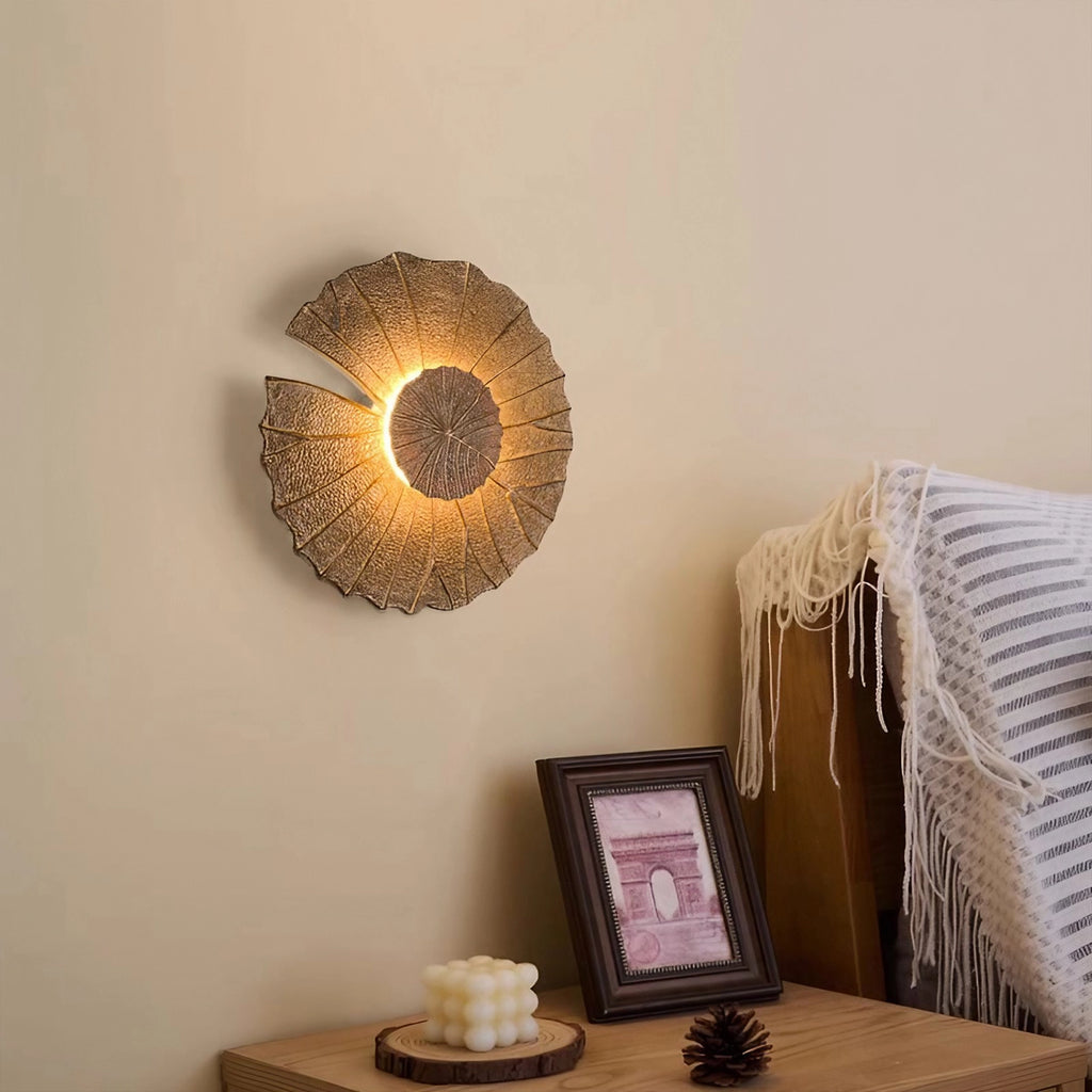 Modern Textured Resin Leaf Wall Light