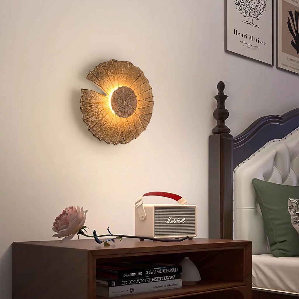 Modern Textured Resin Leaf Wall Light
