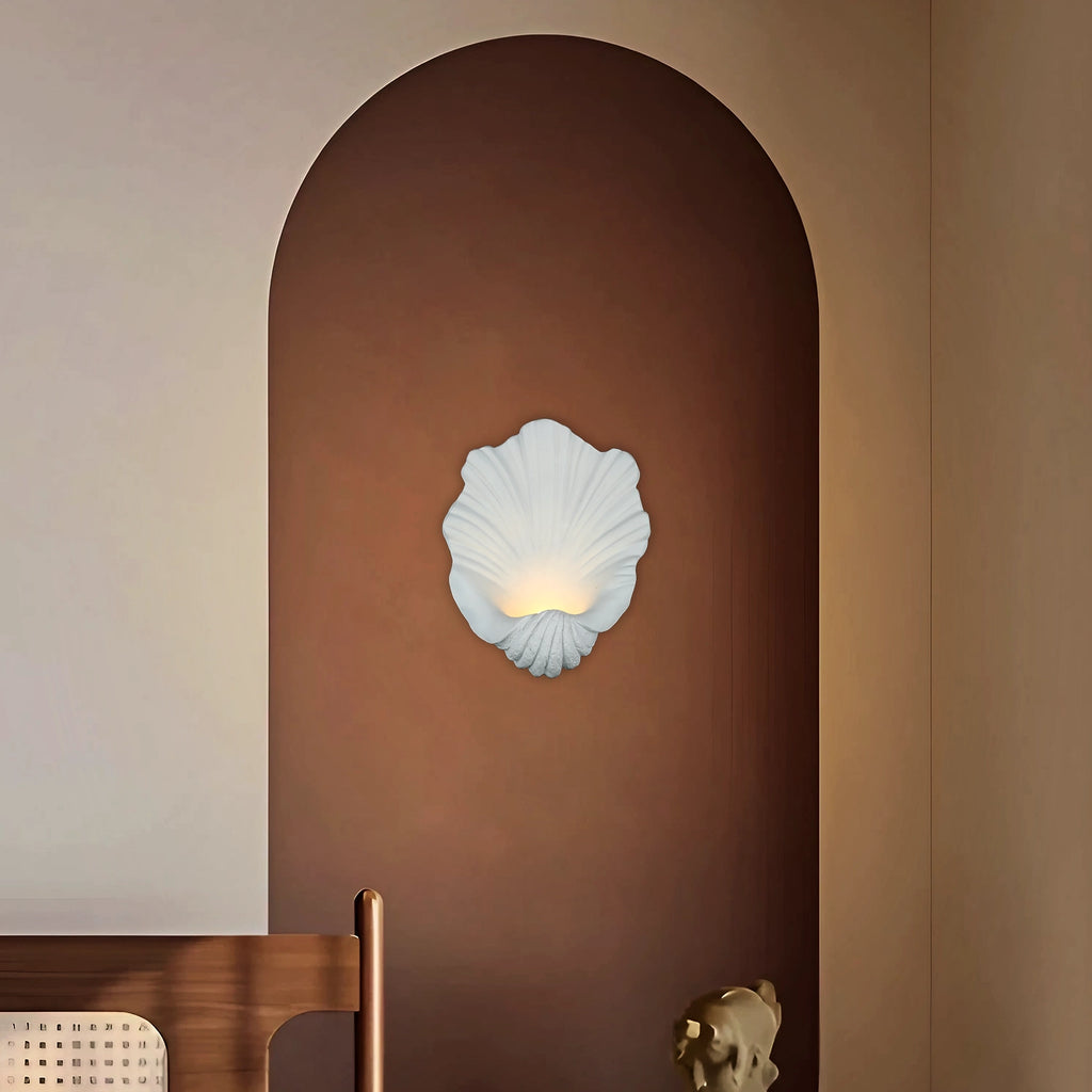 ShellAura White Resin Wall Light