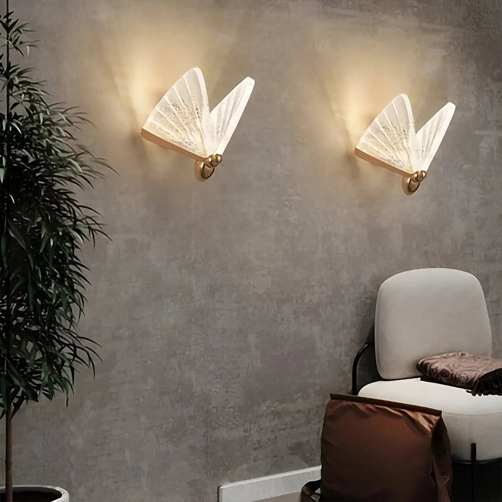 Golden Butterfly Bloom Wall Light