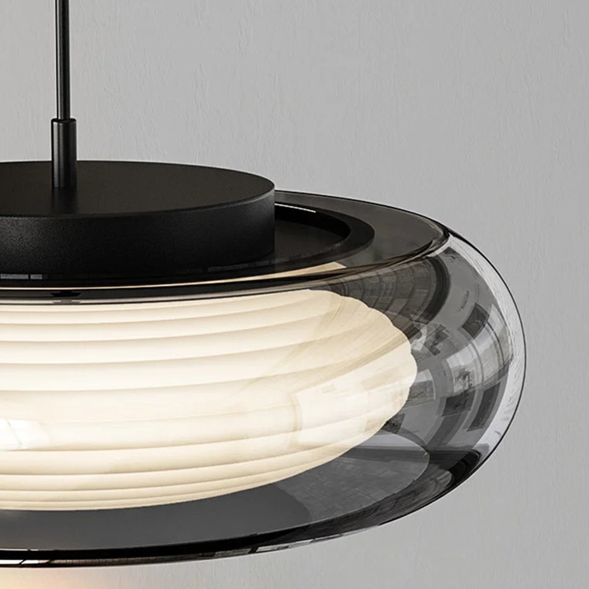 Aurora Arc Smoke Glass Wall Sconce