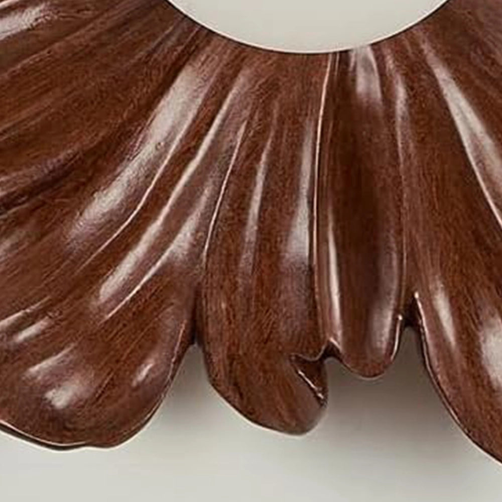 FloraGlow Walnut Petal Resin Wall Light
