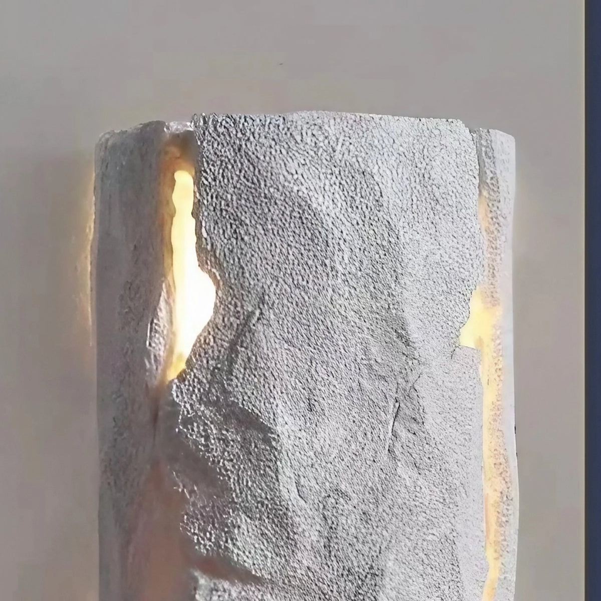 LumenCrag White Stone LED Wall Light