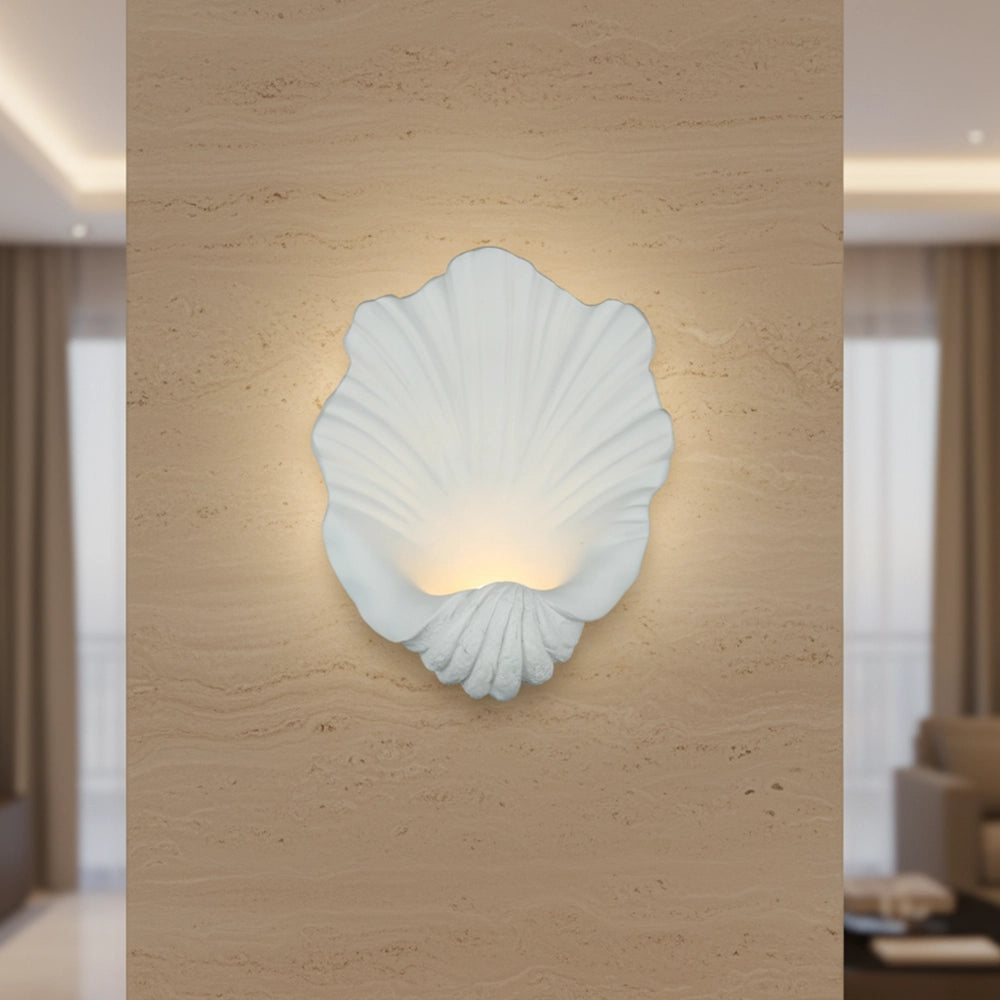 ShellAura White Resin Wall Light