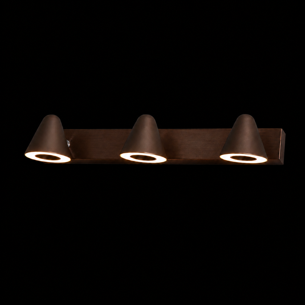 3-Light Cone LED Wall Sconce