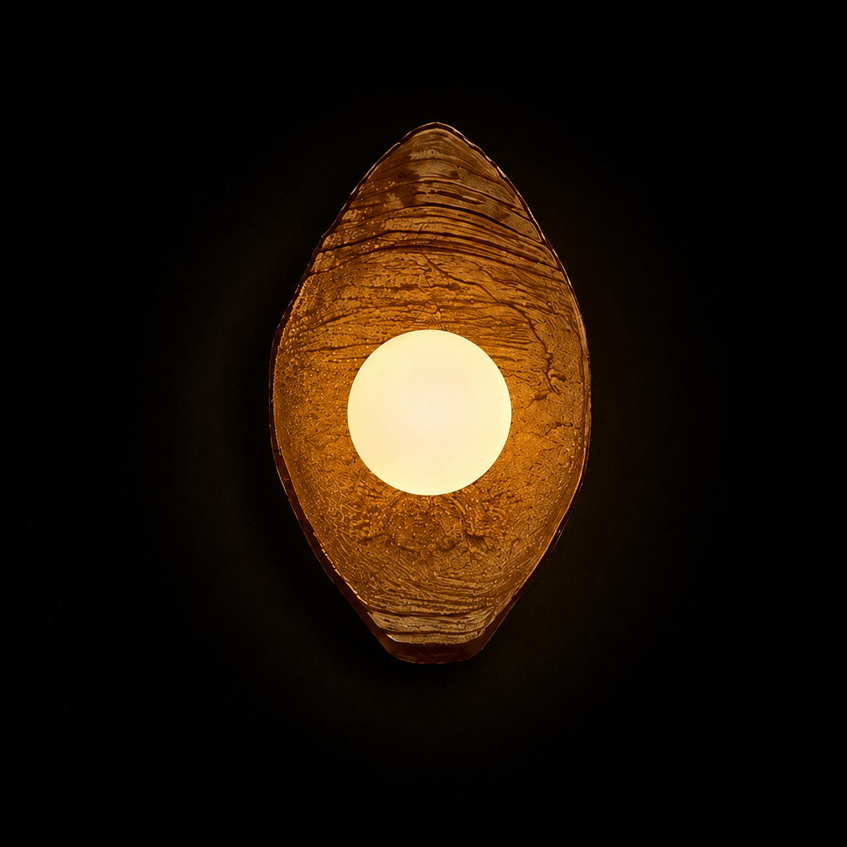 TimberHalo Rustic Resin Wood Wall Light