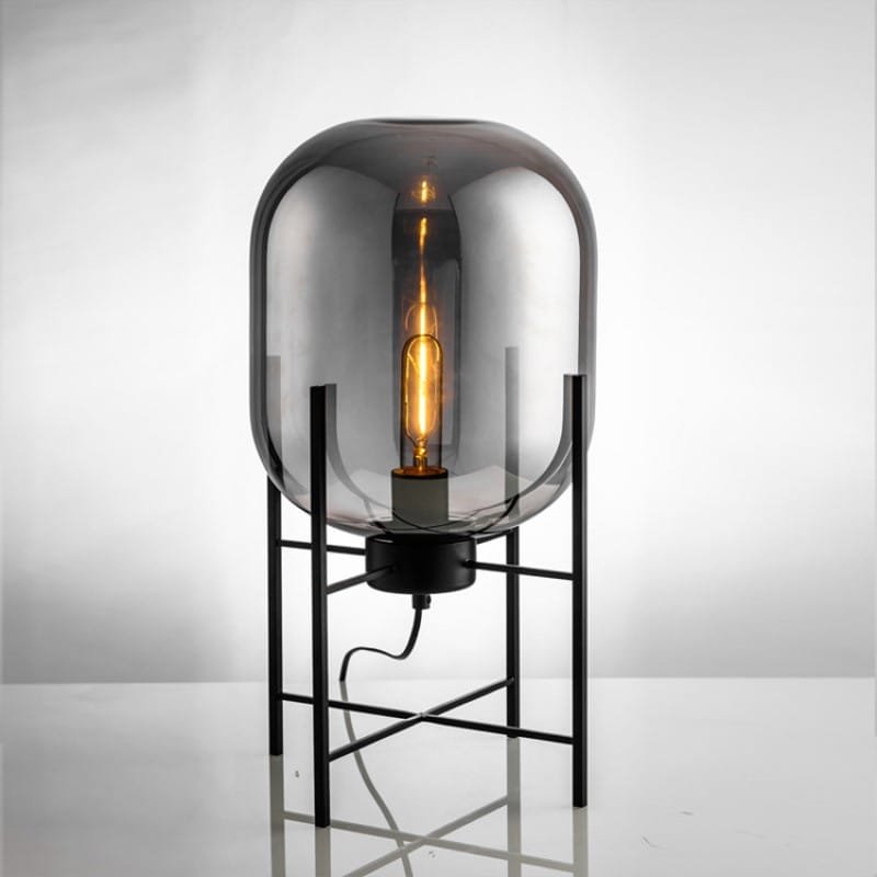 Slate Smoke Glass Table Lamp