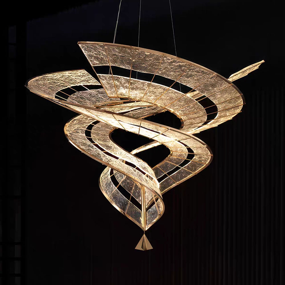 Golden Vortex Shard Chandelier