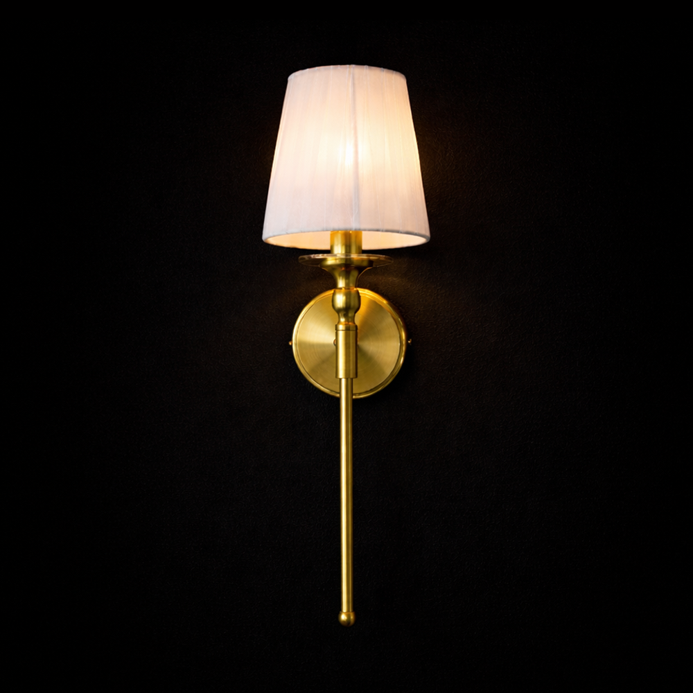 Luxury Gold Fabric Shade Wall Light