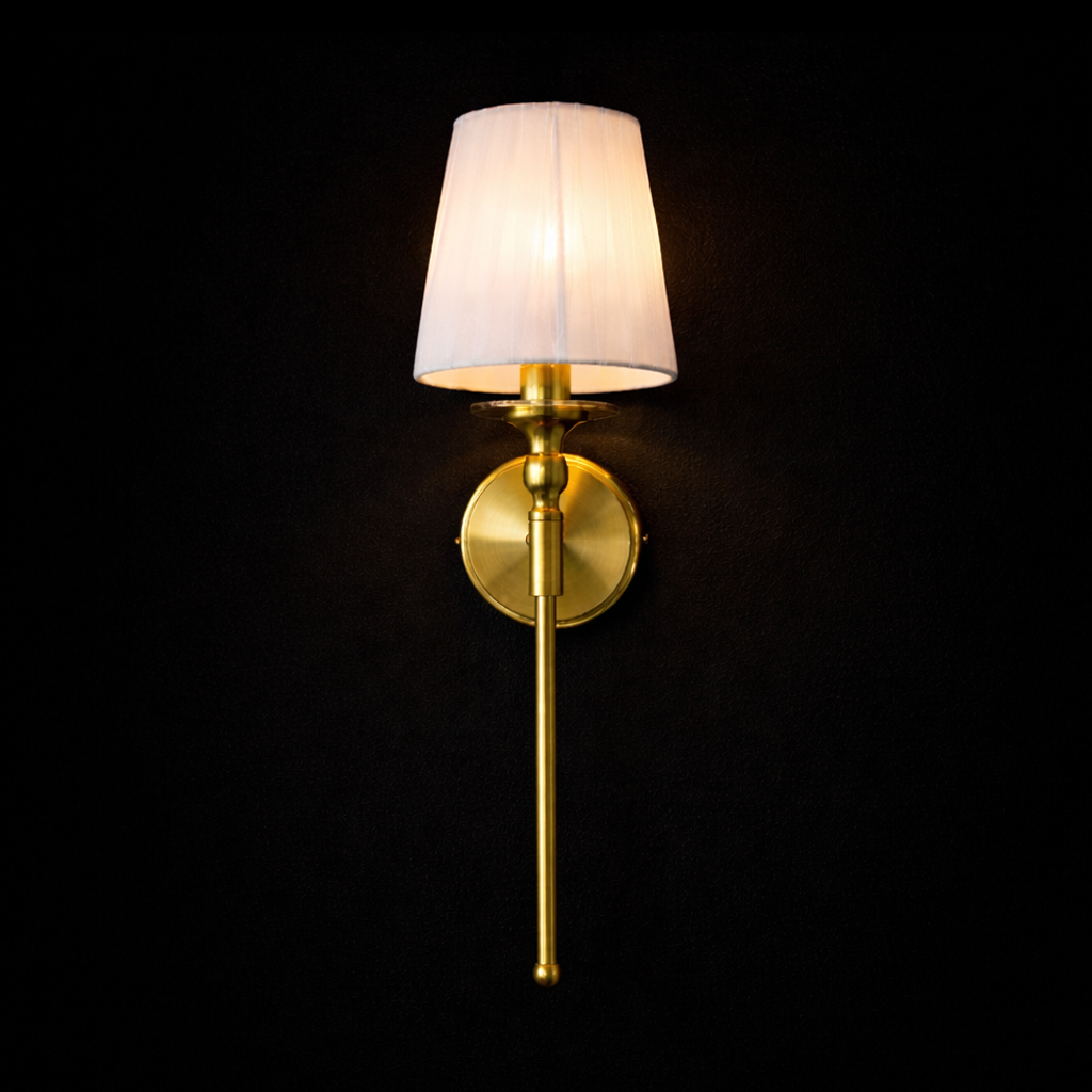 Luxury Gold Fabric Shade Wall Light