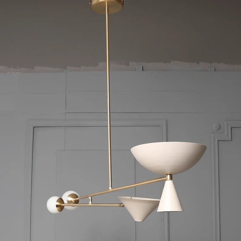 Neutral Bowl Beige Chandelier
