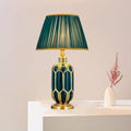 Green Gleam (Ceramic, Fabric) Table Lamp
