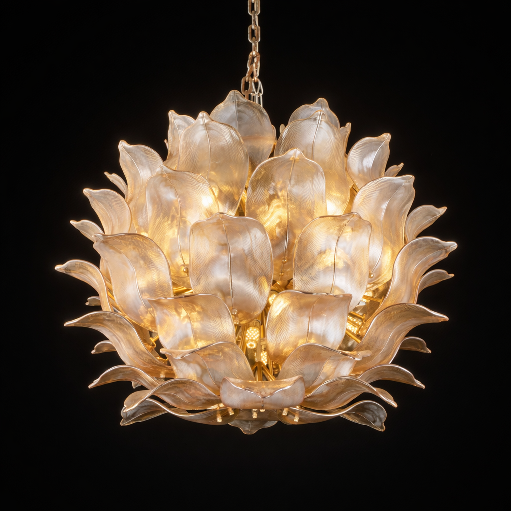 Lotus Petal Glass Chandelier