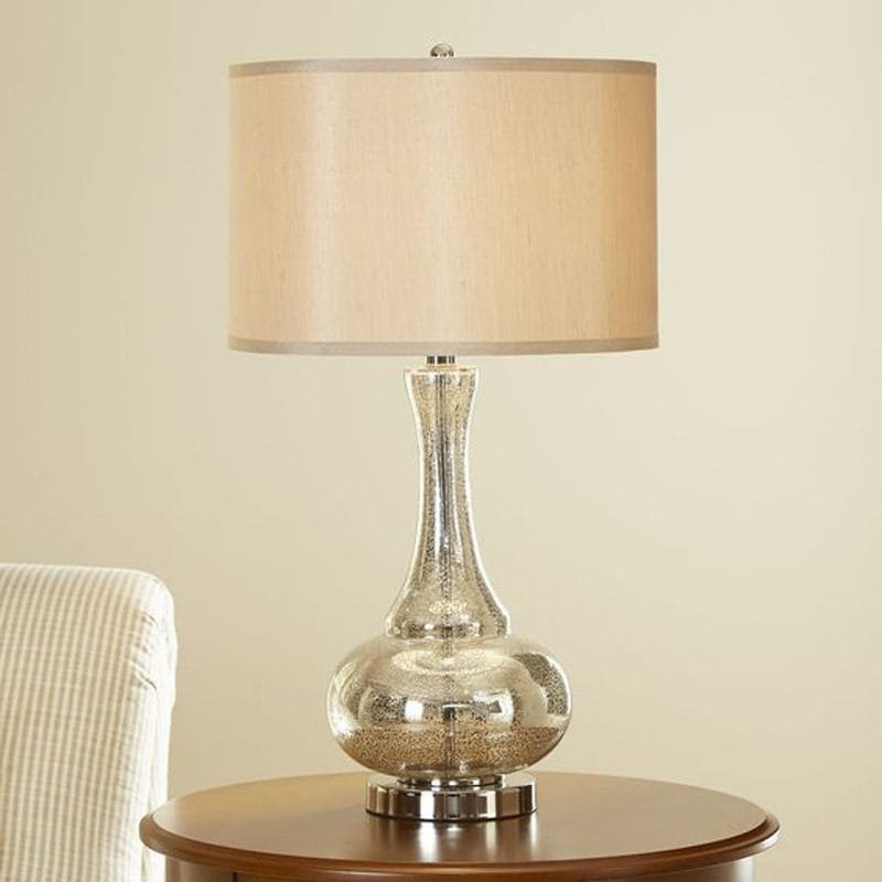 The Silver Arc (Glass, Fabric) Table Lamp