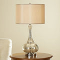 The Silver Arc (Glass, Fabric) Table Lamp