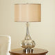 The Silver Arc (Glass, Fabric) Table Lamp