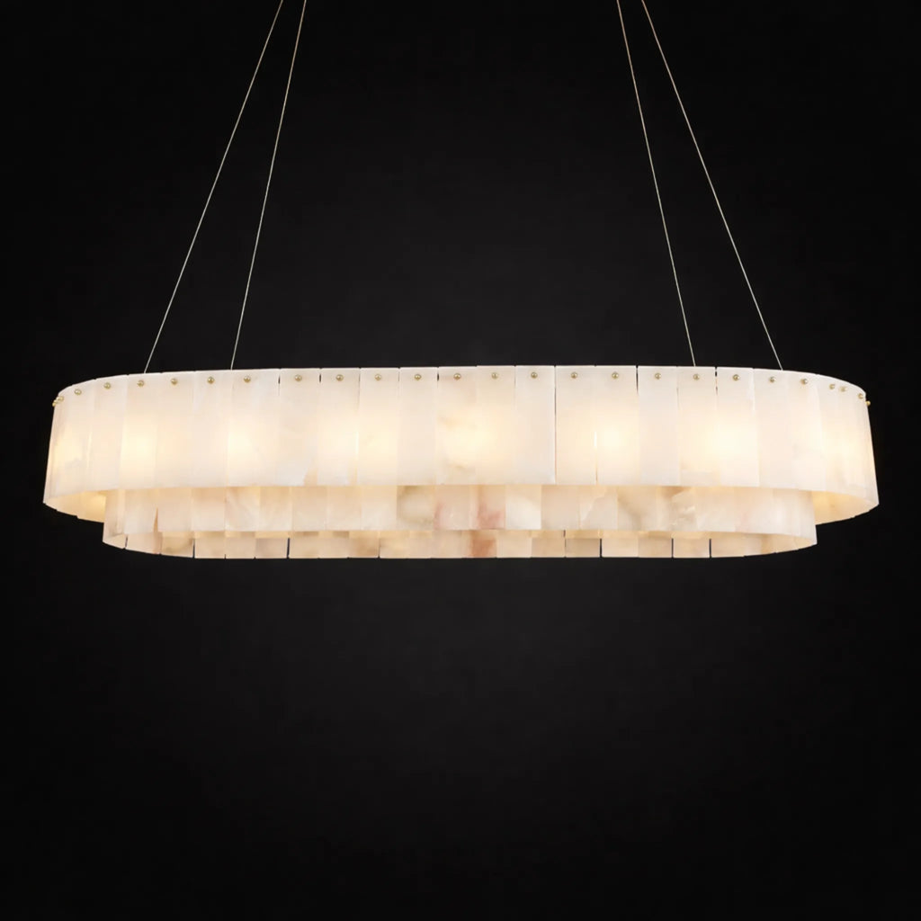 Serenity Marble Rectangle Chandelier