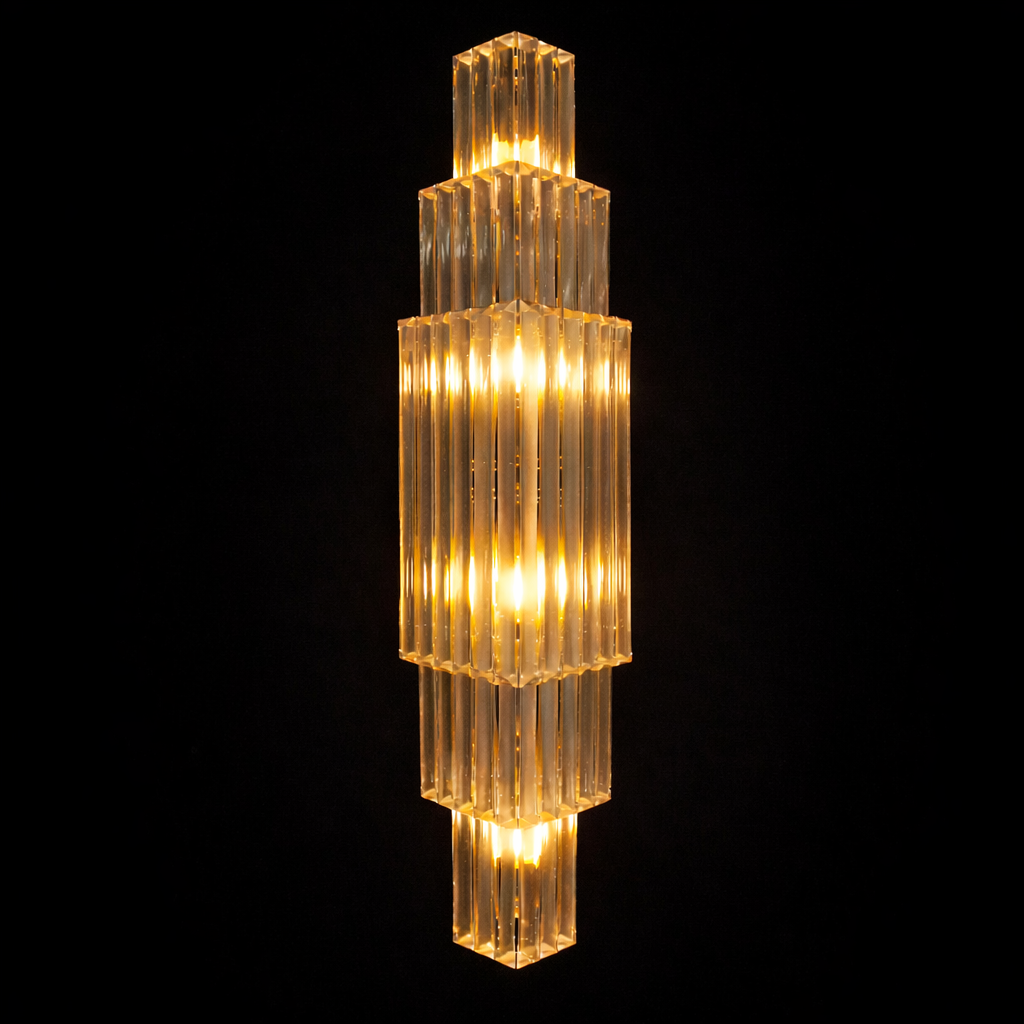 Tiered Crystal Column Wall Light