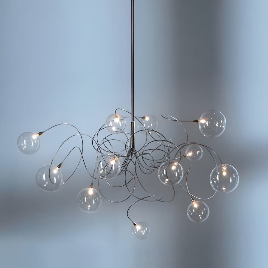 Shadow Dance (Chrome) Glass Chandelier