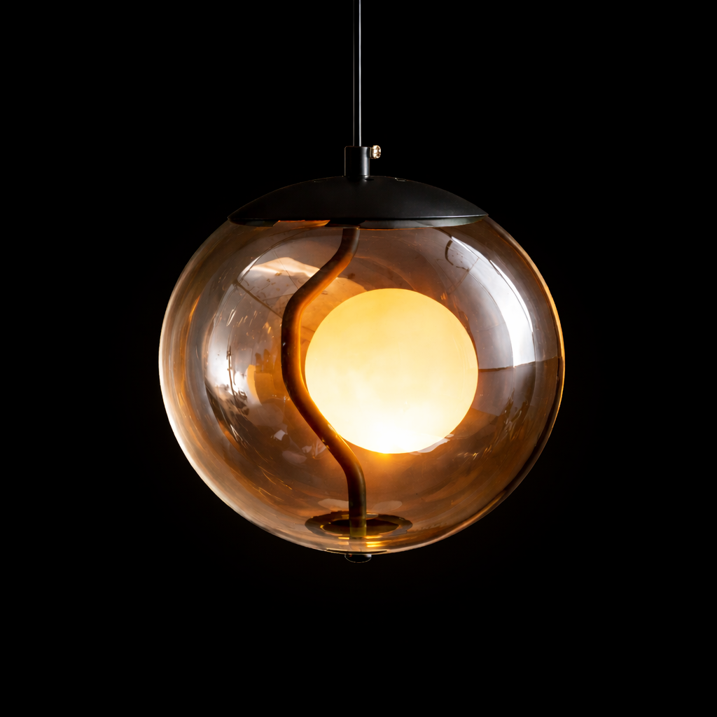 Luxury Amber Orb Pendant Light