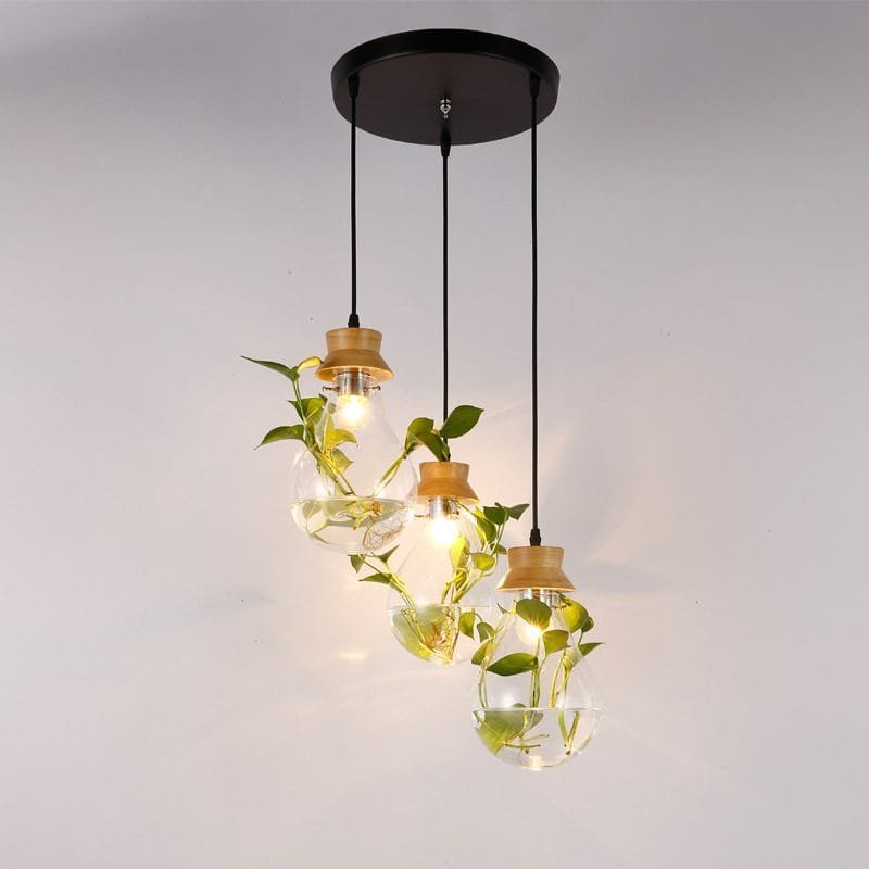 Greenery Globe Natural Wood Pendant Light