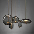 Aurorae Smoked Cluster-5 LED Glass Chandelier