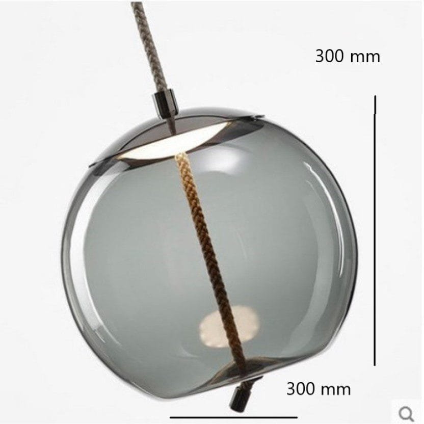 Aurorae Smoked Cluster-5 LED Glass Chandelier
