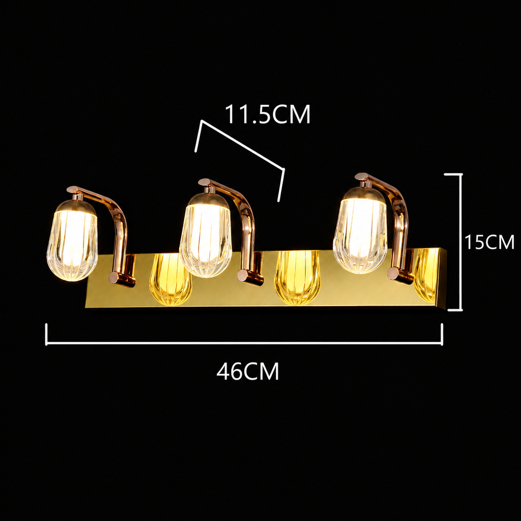 Modern Golden Crystal Vanity Wall Lamp