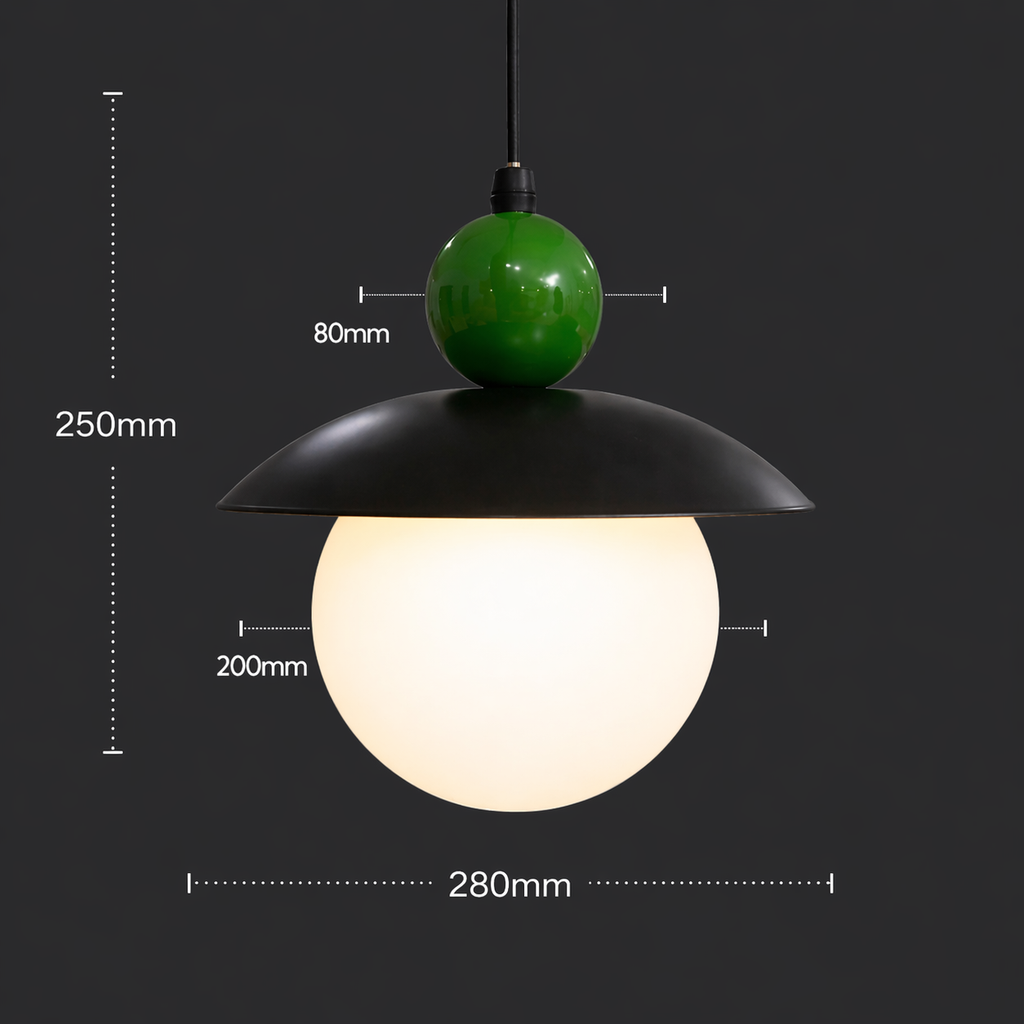 HaloOrbit Black and White Globe Pendant Light