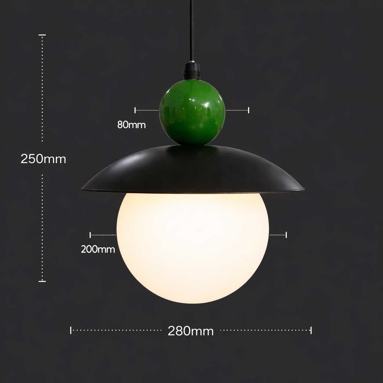 HaloOrbit Black and White Globe Pendant Light