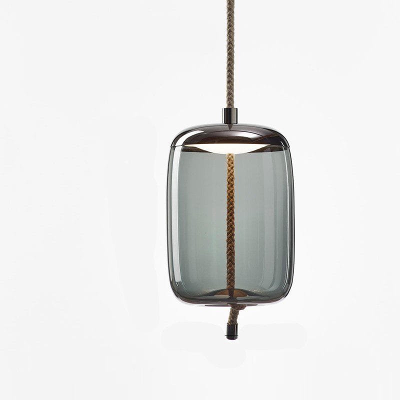 Aurorae Smoked Cluster-5 LED Glass Chandelier