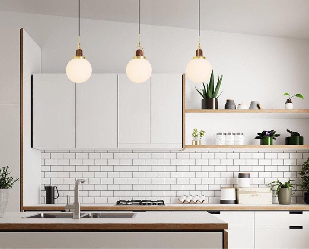 Full Moon Arc Glass Pendant Lamp