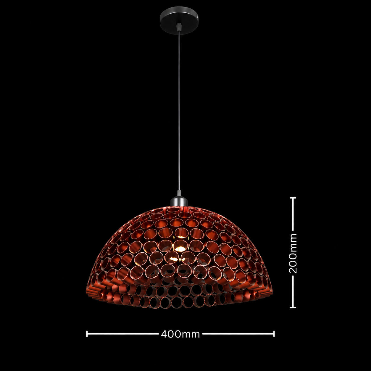 Ember Cell Orb Textured Dome Pendant Light