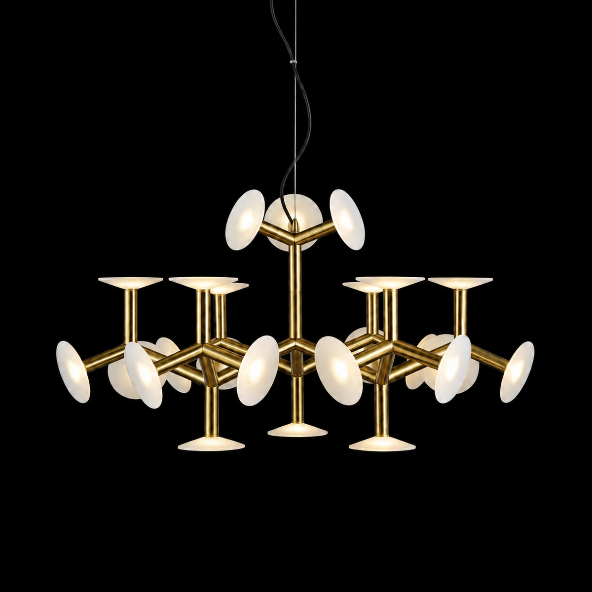 Aurelio Modern Brass Disc Chandelier