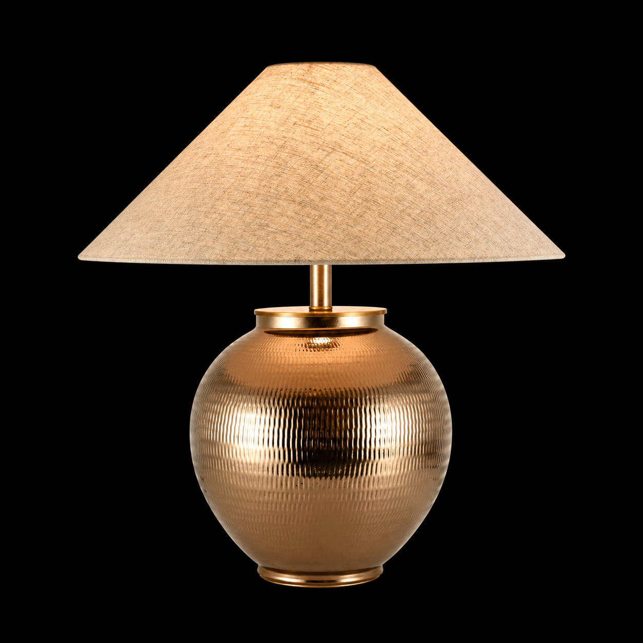 Auric Globe Hammered Metal Table Lamp