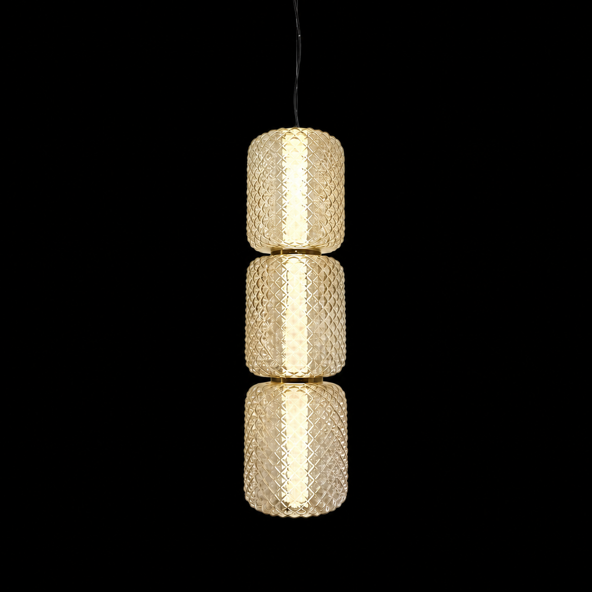 Aurelle Triple Textured Glass Pendant Light