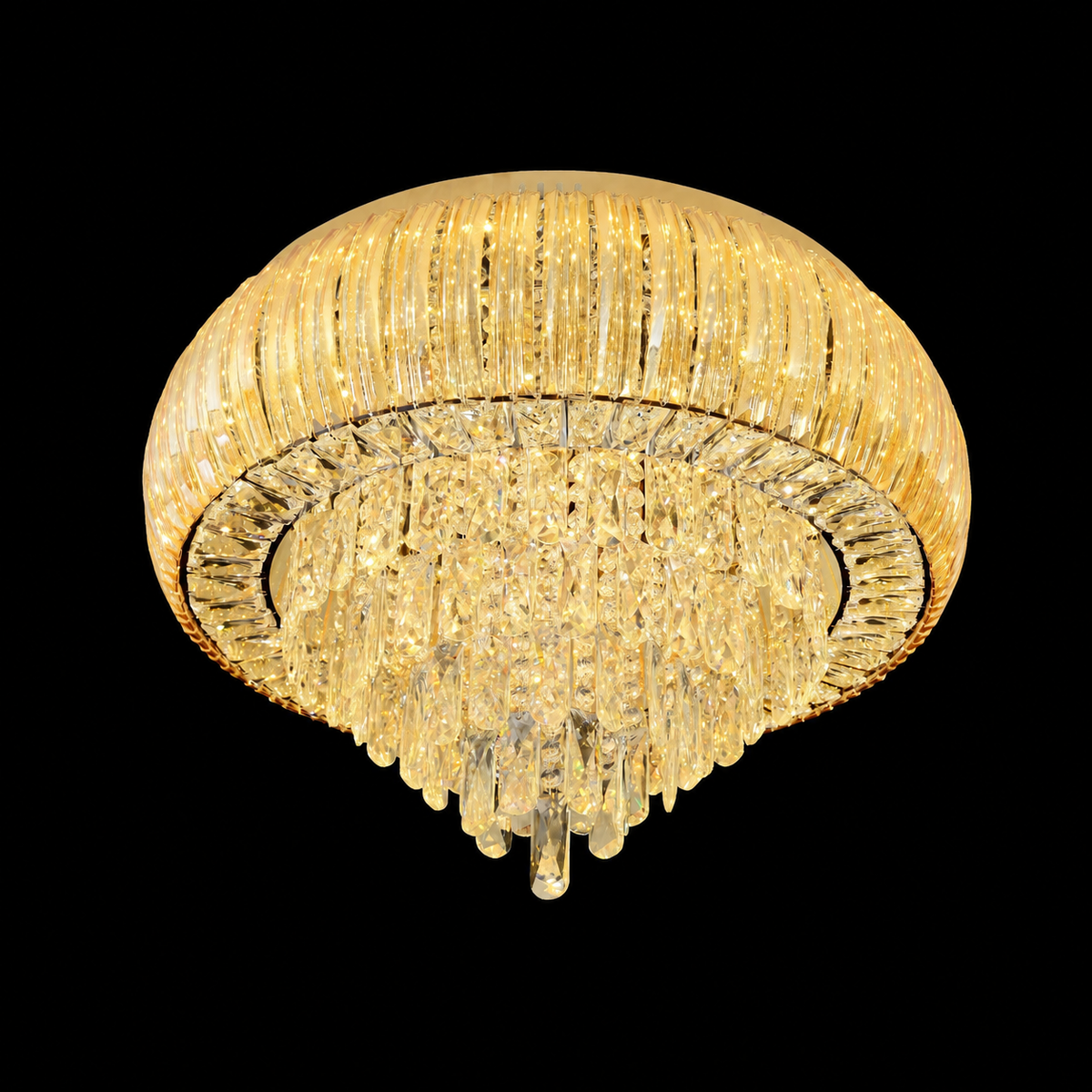 Luminara Halo Crystal Flush Mount Chandelier