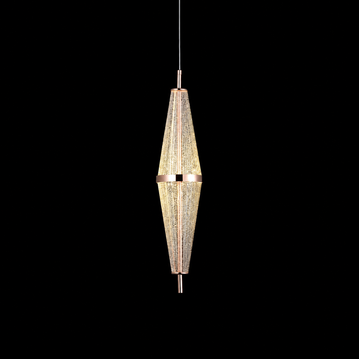 Luminara Crystal Teardrop Pendant Lamp in Rose Gold