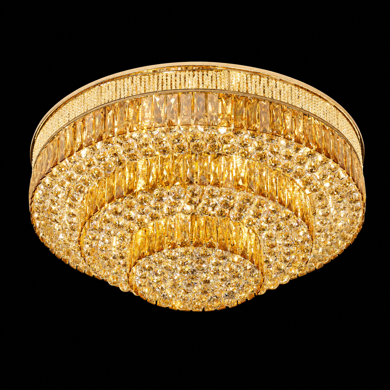 Luxury Round Crystal Flush Mount Chandelier