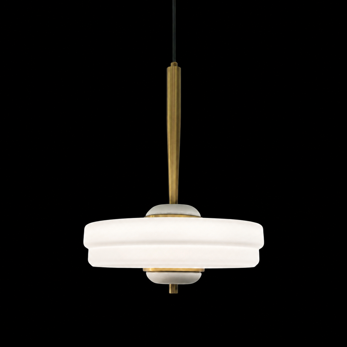 Aurelia White & Gold Disc Pendant Light