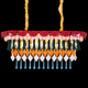 Luxury French Gold Multicolor Crystal Linear Chandelier
