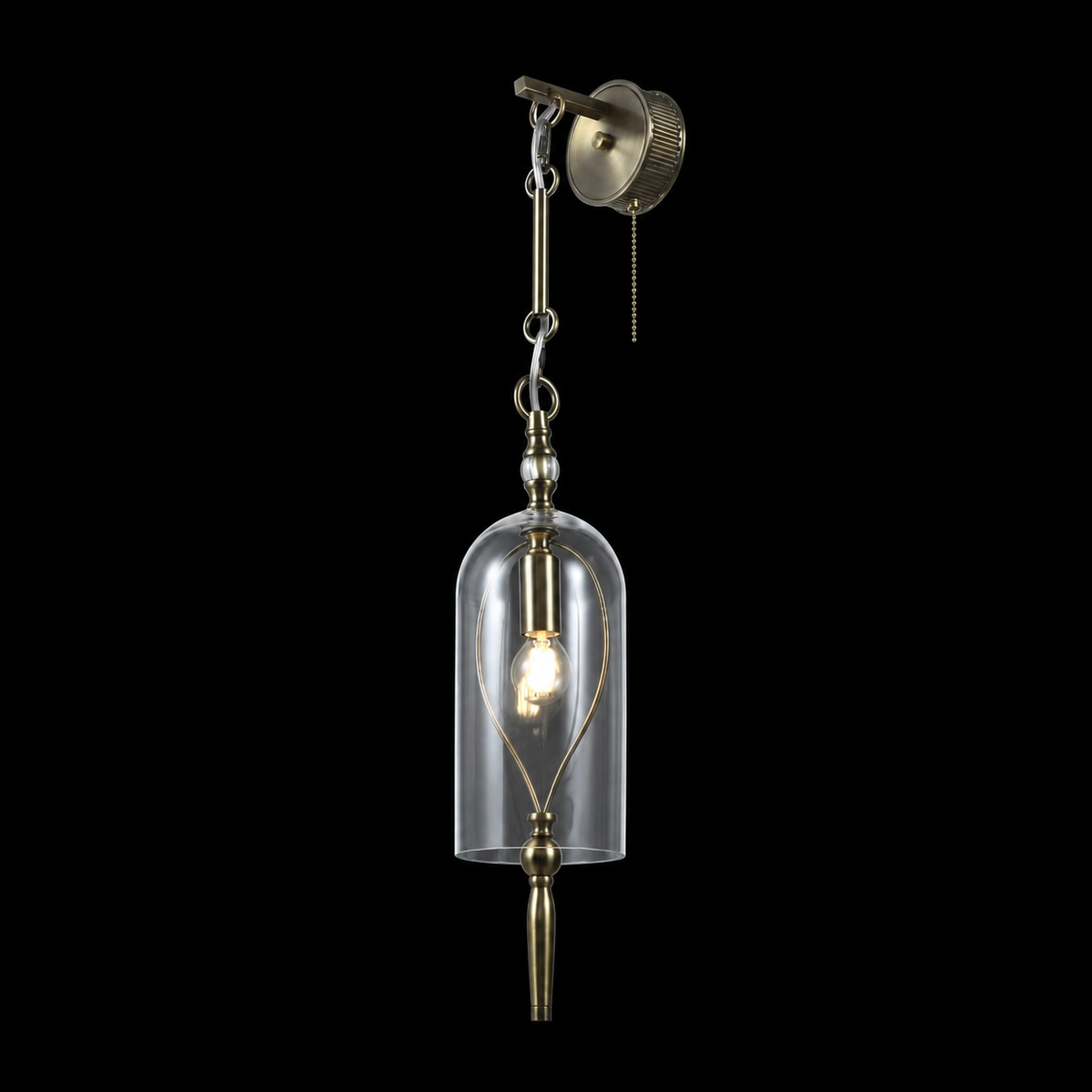 Luxury Vintage Brass Glass Hanging Light Fixture