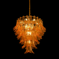 Modern Amber Art Glass Chandelier