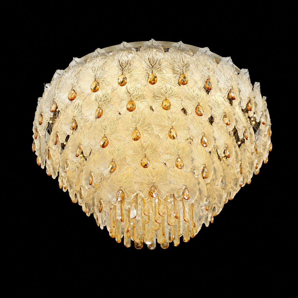 Aurora Bloom Crystal Flush Mount Chandelier