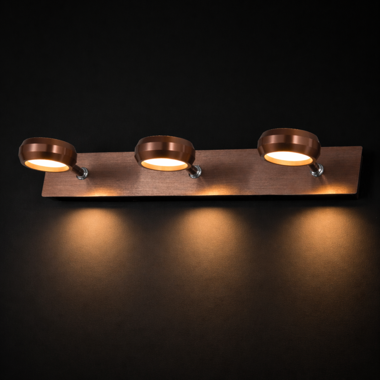 Coffee Brown 3-Head LED Wall Spotlight
