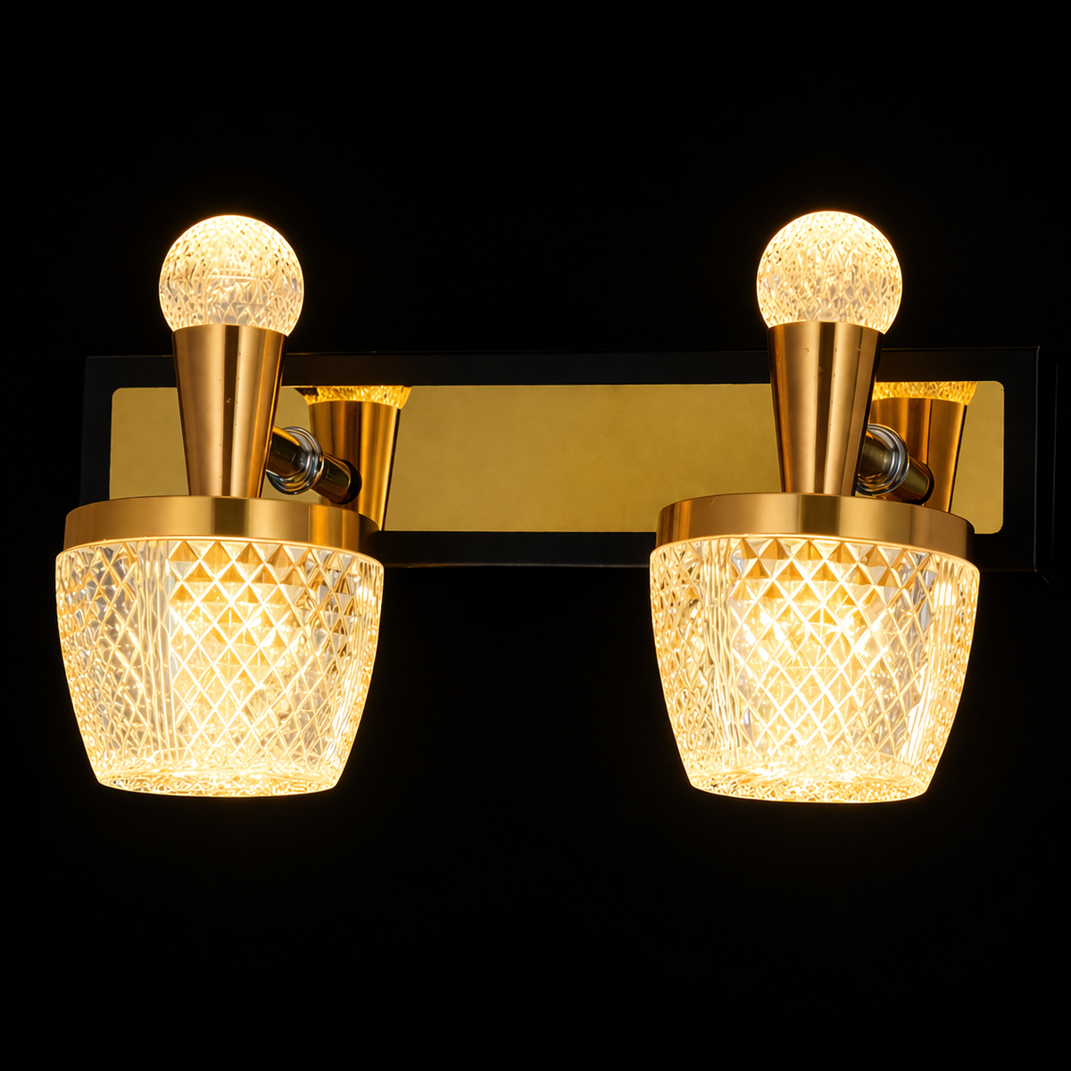 Noor Double Crystal Wall Light
