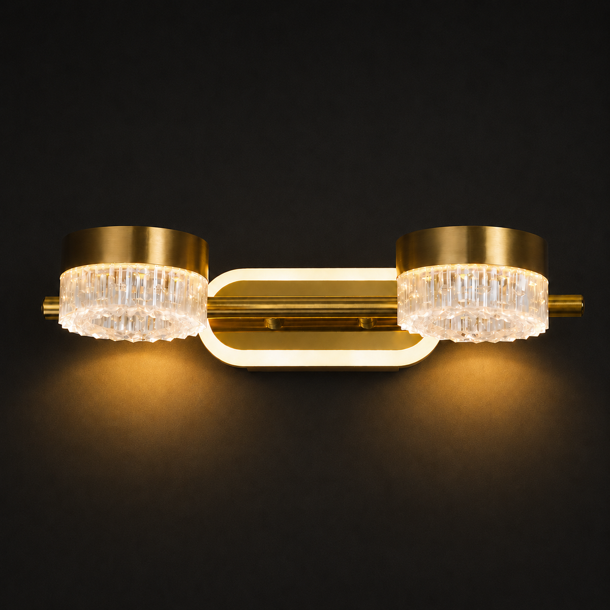 Celestia Duo Crystal Gold Vanity Light