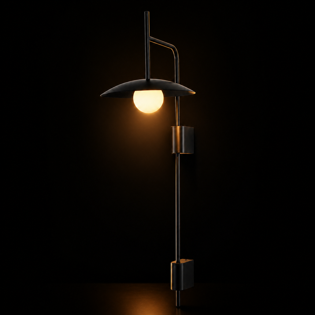 Modern Black Dome Wall Light