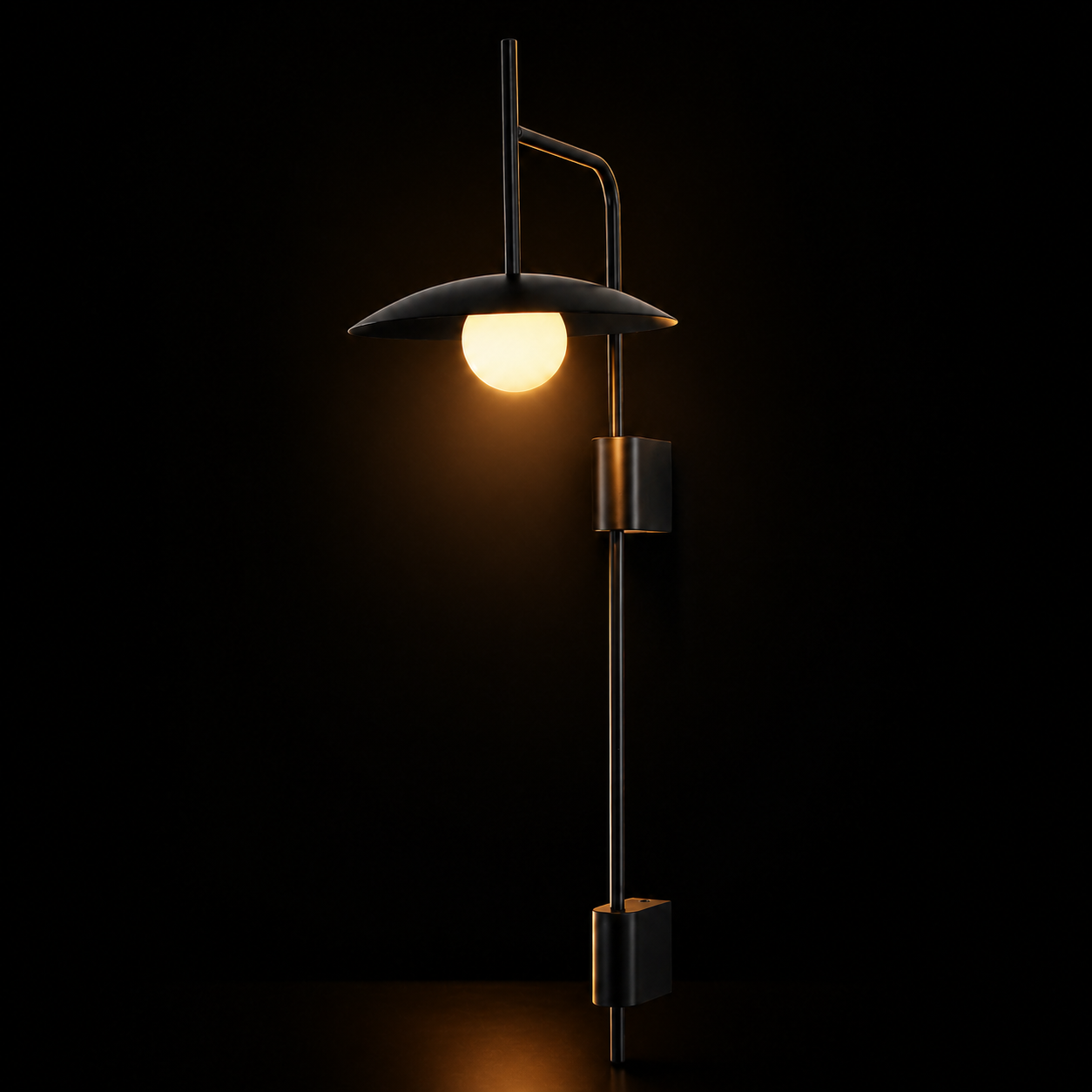 Modern Black Dome Wall Light