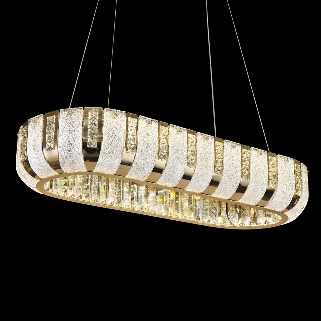 Crown Glow Oval Crystal Chandelier